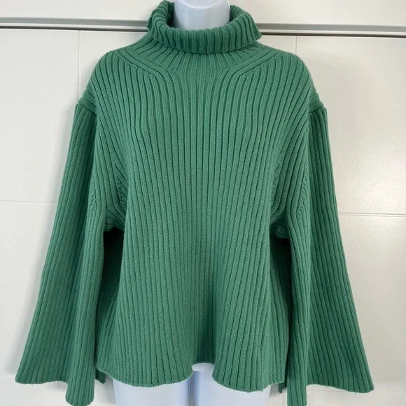 🎖HOST PICK🎖NWOT/ Jason Wu/ Green turtleneck knit sweater/ Size US M - Picture 2 of 11